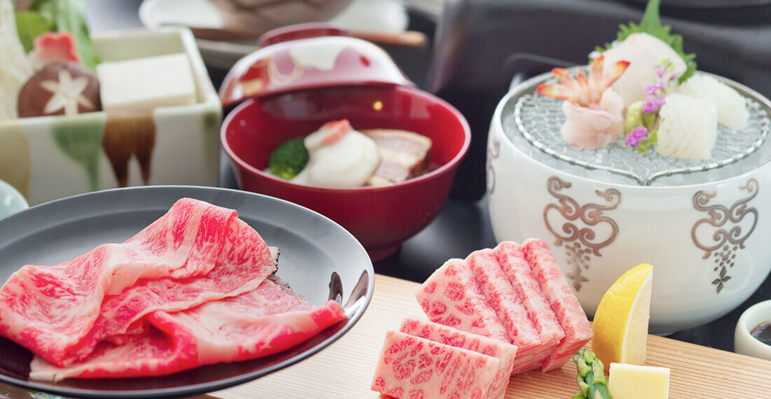 Omi beef steak with Shabu-shabu Plan